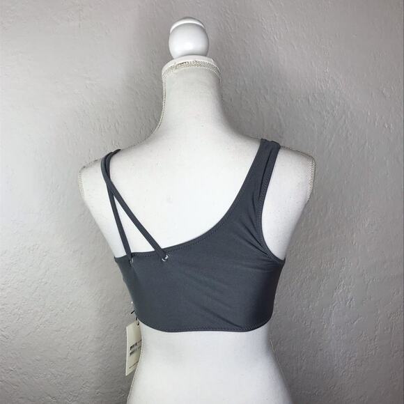 Andco And Co The Label  Women's Silver Grey Bikini Rouleau Top Size Small - Picture 2 of 6